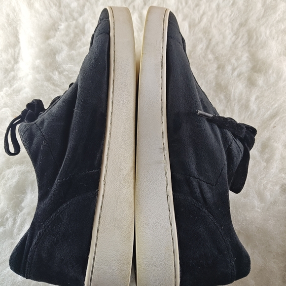 Vionic Women Sz 10 Suede Leather Black Sneakers Comfort Lace Up Shoes No insoles - Picture 9 of 11